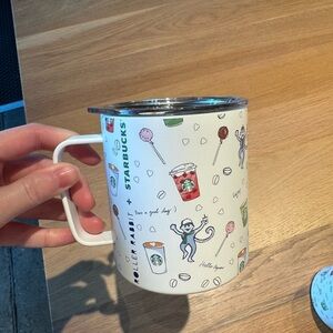 Starbucks x Roller Rabbit White Mug with Playful Graphics